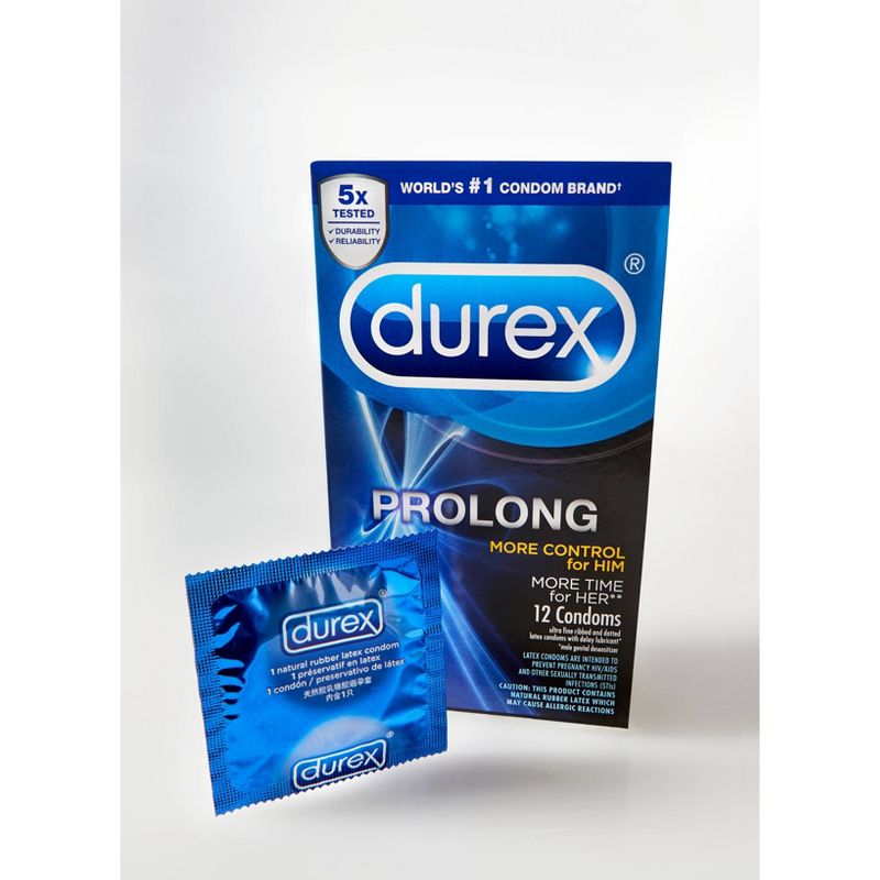 Durex Prolong Latex Condoms - 12ct