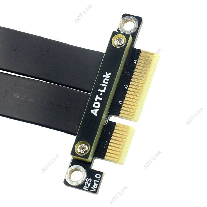 Plugadget PCIe 4x to PCIe 4x Riser cable 5cm 10cm 20cm PCI-E GEN3.0 4x PCI-Express X4 Extender Right Angle cables