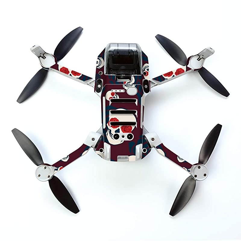 Skin for DJI Mavic Mini Portable Drone Quadcopter Skulls N Roses | Protective Durable and Unique Vinyl Decal wrap Cover | Easy to Apply Remove and Change Styles | Made in The USA