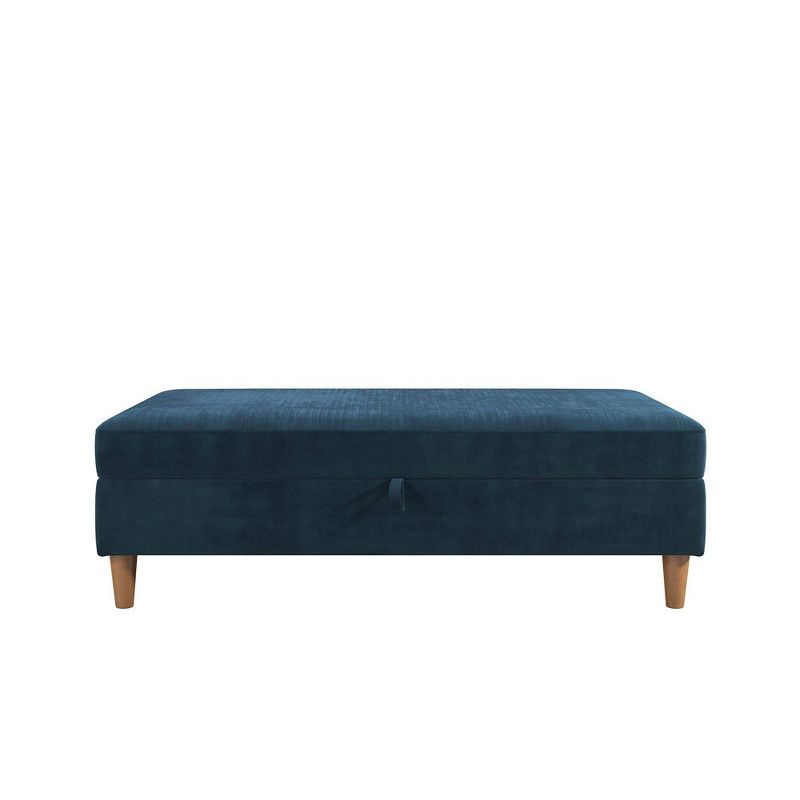 Hartford Storage Sectional Futon and Hartford Storage Ottoman Blue - Dorel Home Products