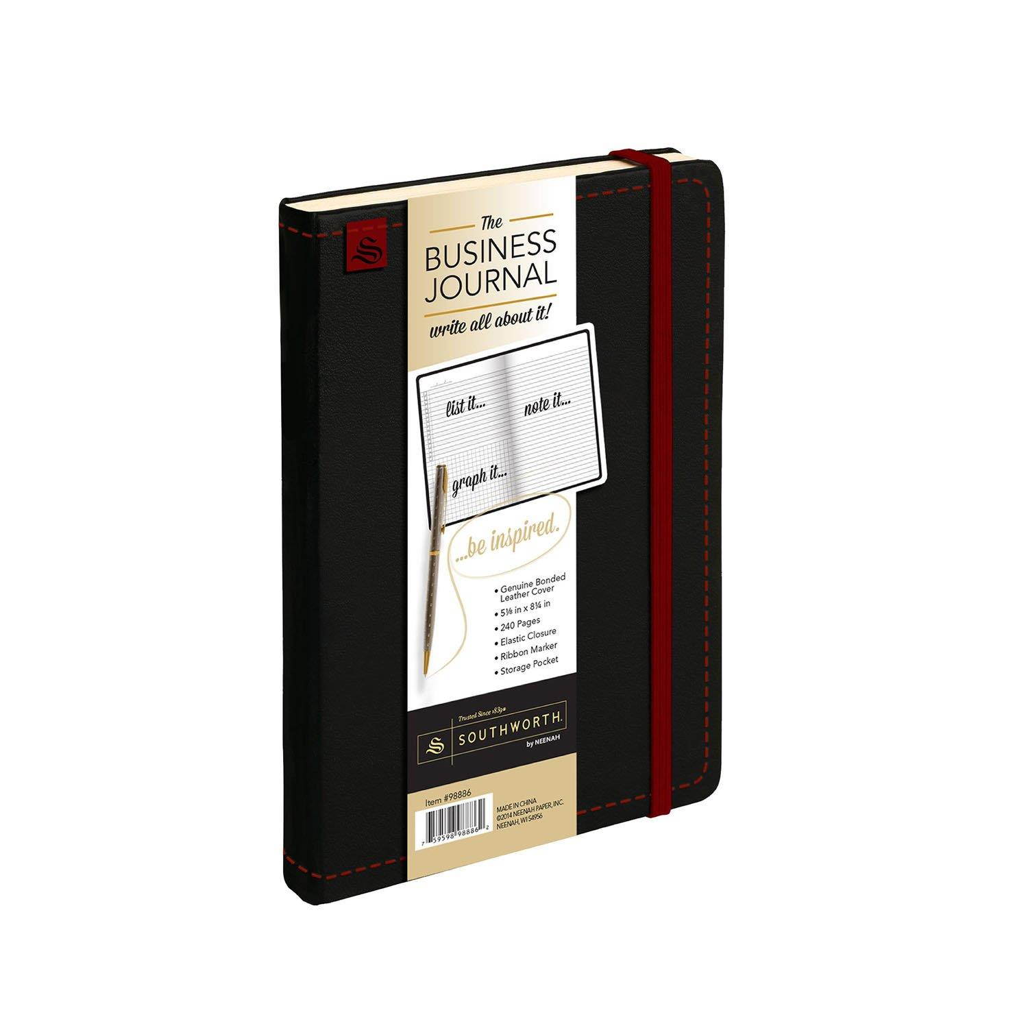 Southworth Business Journal Ruled 8 1/4 x 5 1/8 Black Cover 240 Sheets 98886