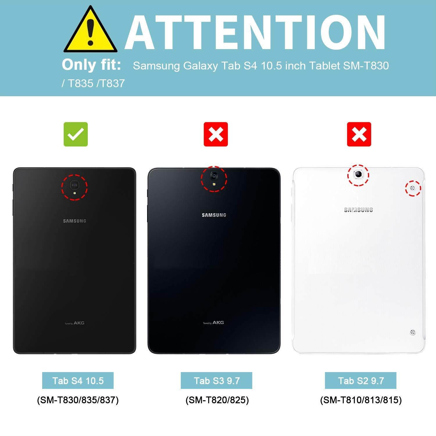 ProCase Folio Case for Galaxy Tab S4 10.5, Stand Protective Case Cover for Samsung Galaxy Tab S4 (10.5-Inch SM-T830 T835 T837) with S Pen Holder, Multiple Viewing Angles -Brown