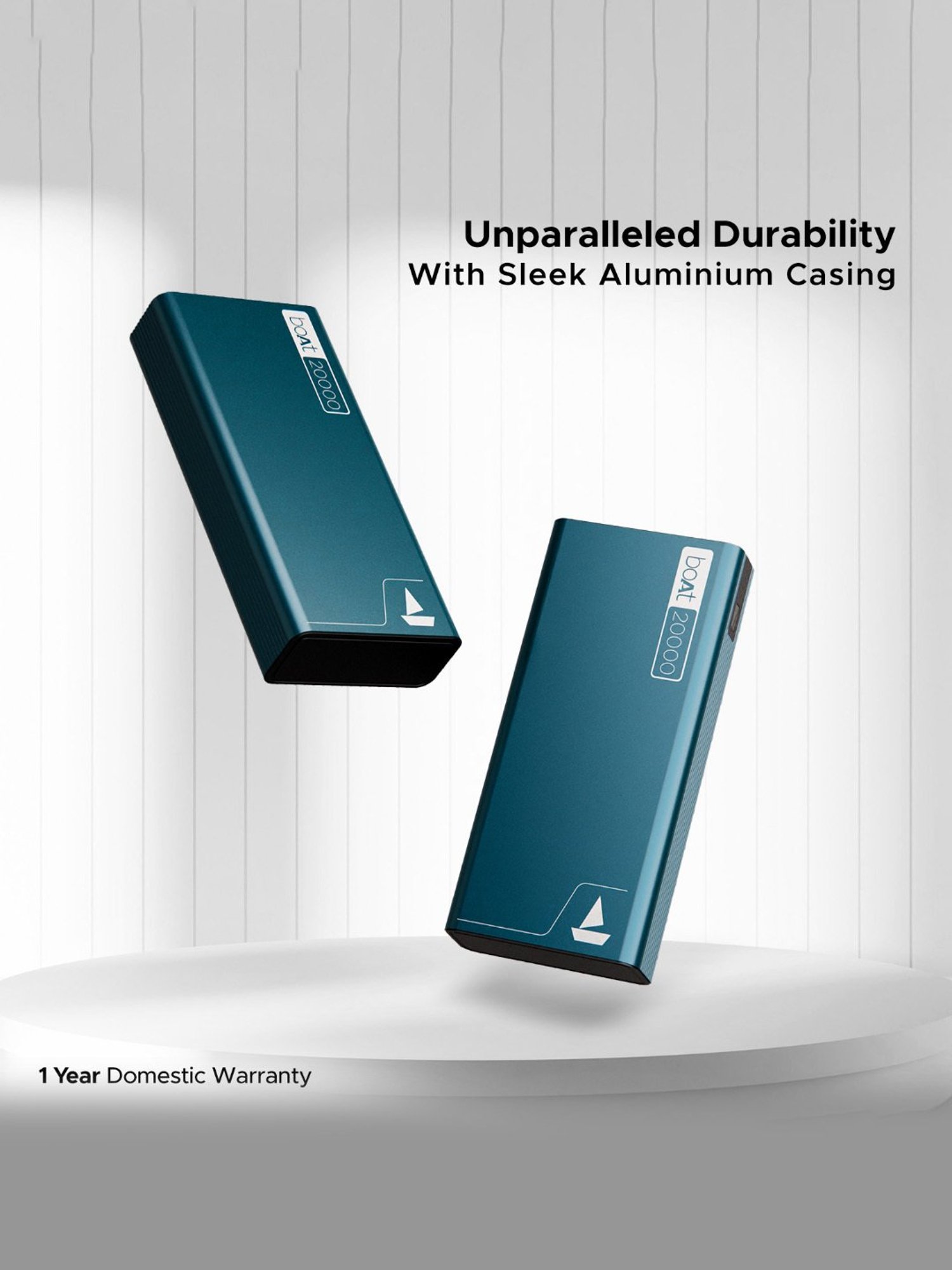 Boat 20000 mAh Power Bank with Lithium-ion Battery, Quick Charge 3.0 (Steel Blue)