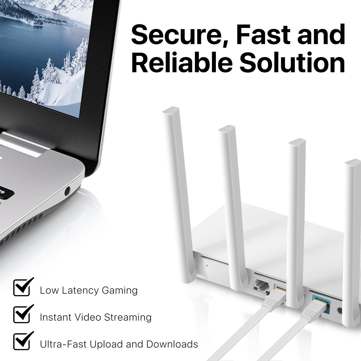 Cat7 Flat Ethernet Network Cable (100FT) - 10Gbps 600Mhz High Performance & Tangle Free with Premium RJ45 Snagless Connector Jack Computer LAN Internet Networking Patch Wire Cord Plug - White