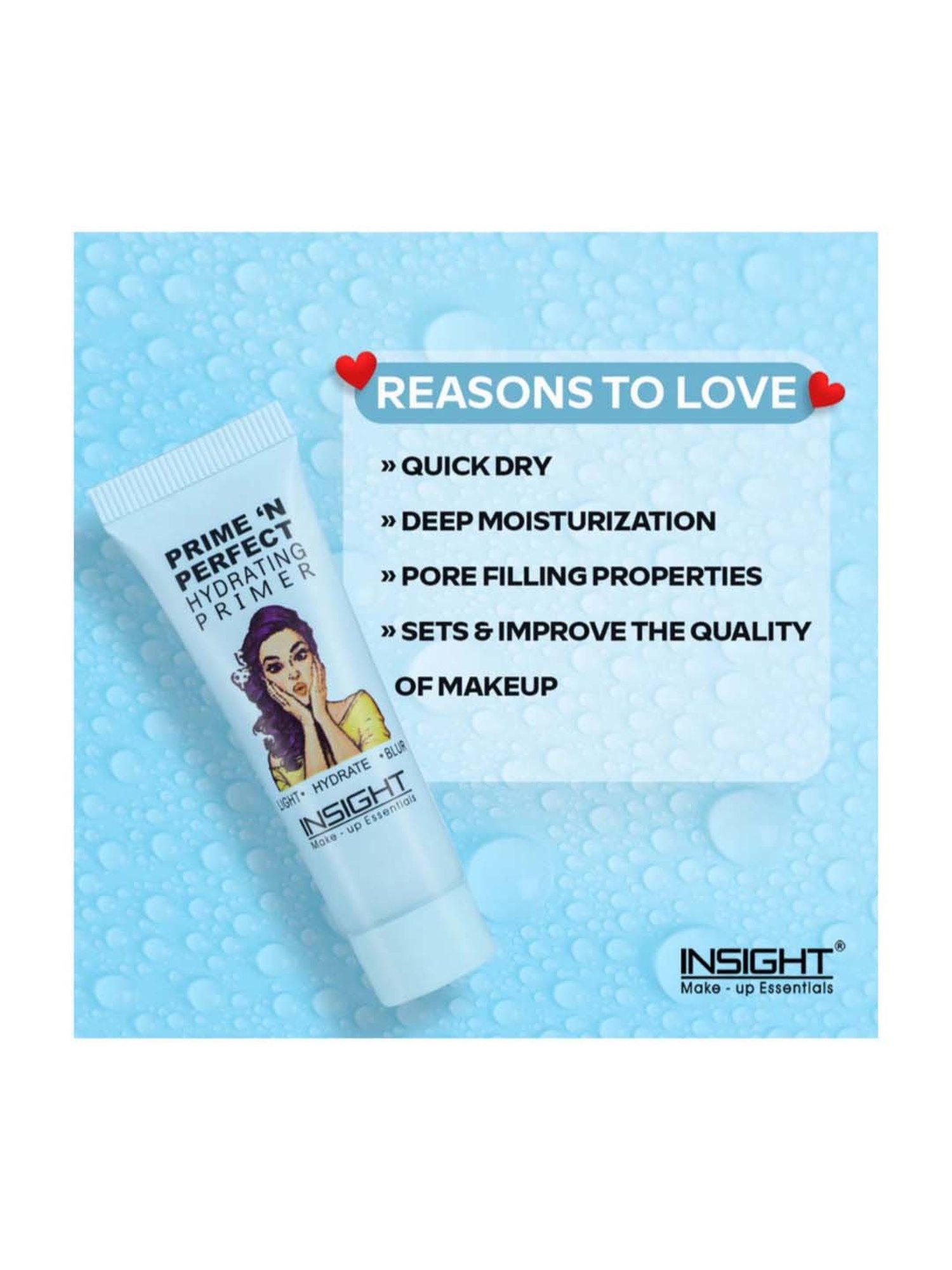 Insight Cosmetics Prime 'N Perfect Hydrating Primer Transparent - 10 ml