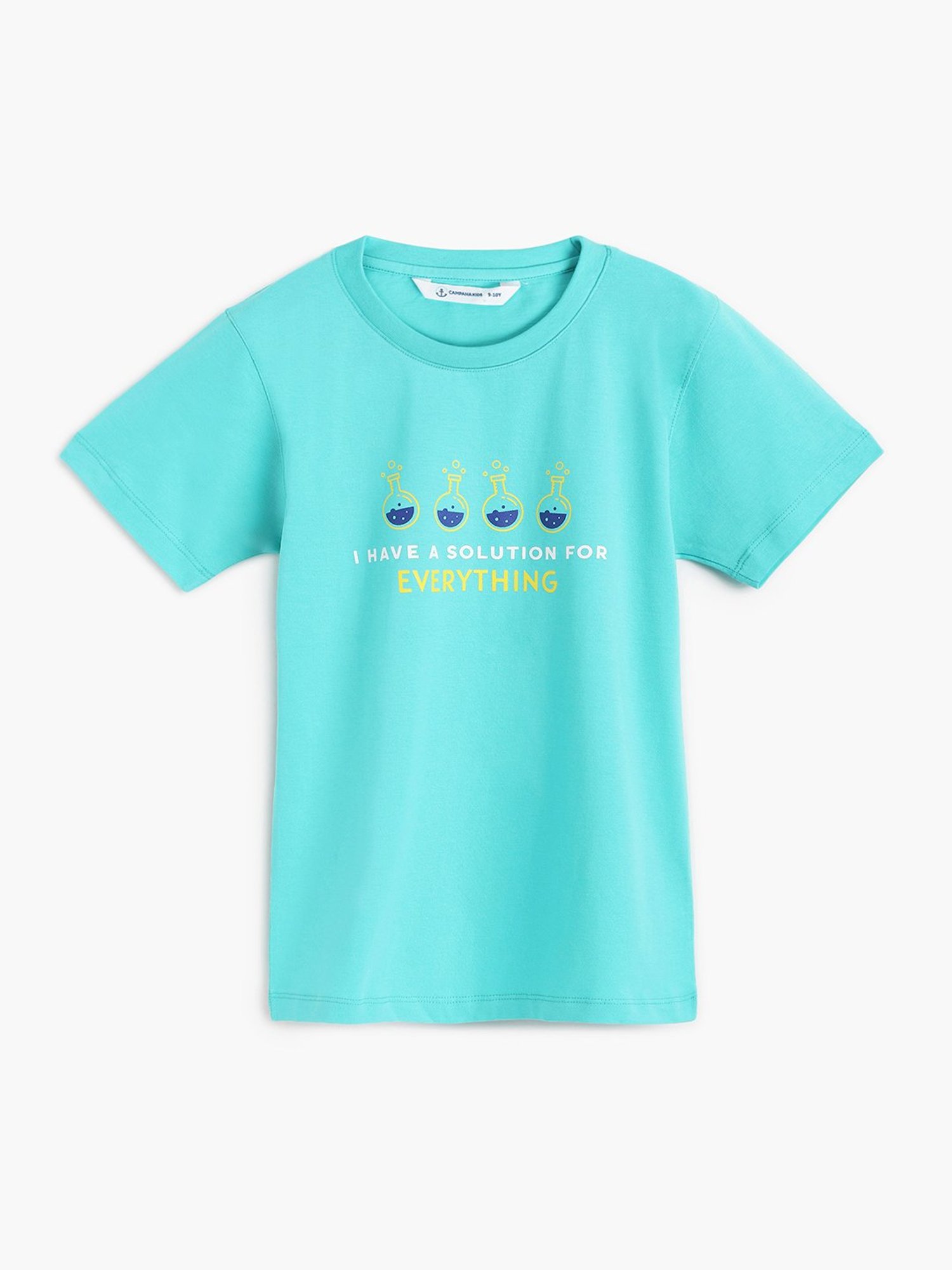 Campana Kids Turquoise Printed T-Shirt