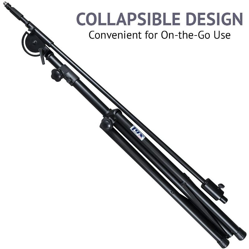LyxPro SMT-1 Professional Microphone Stand Heavy Duty 93&rdquo; Studio Overhead Boom Stand 76&rdquo; Extra Long Telescoping Arm Mount, Foldable Tripod Legs & Adjustable Counterweight