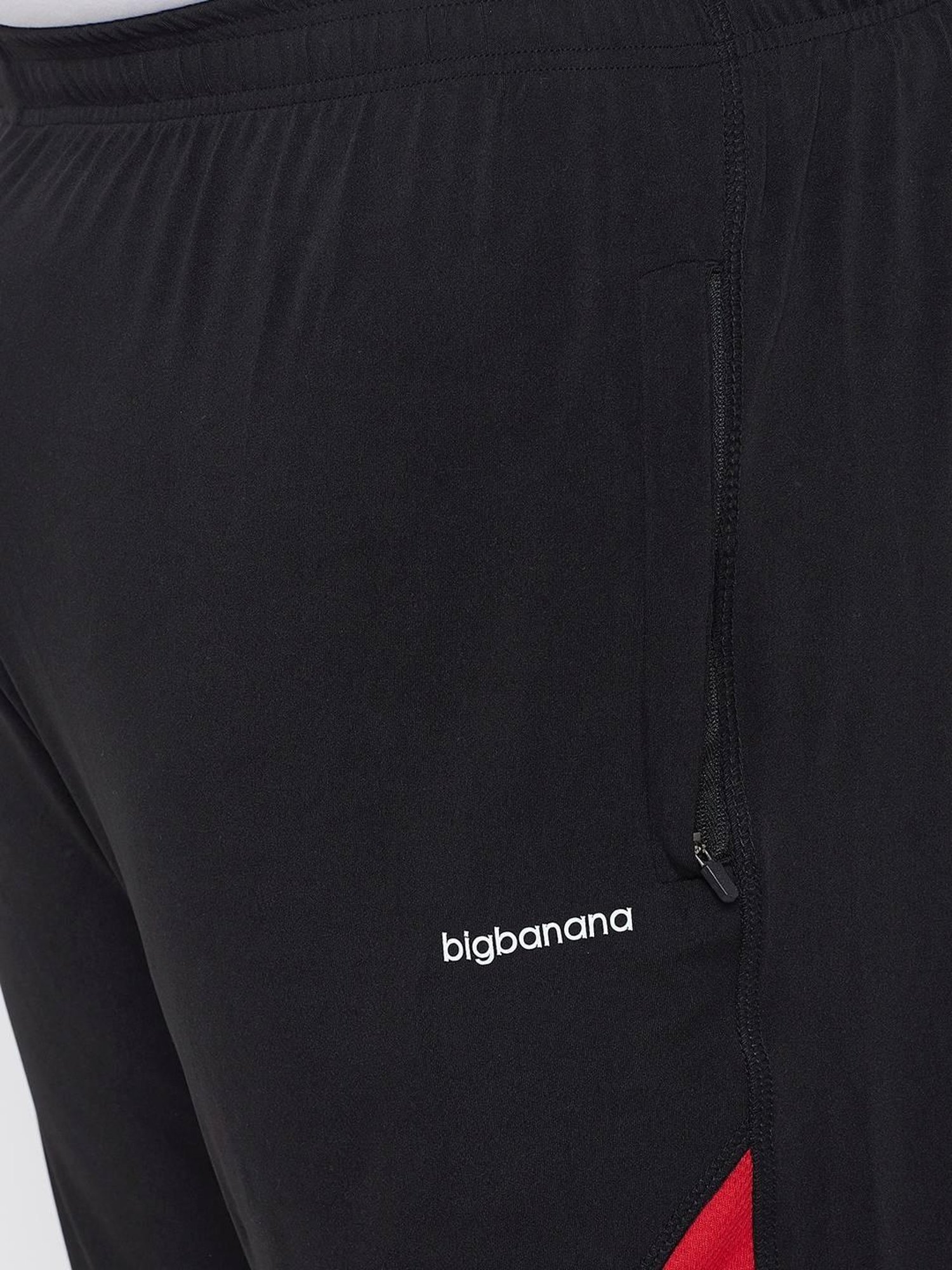 Bigbanana Black Regular Fit Printed Trackpants