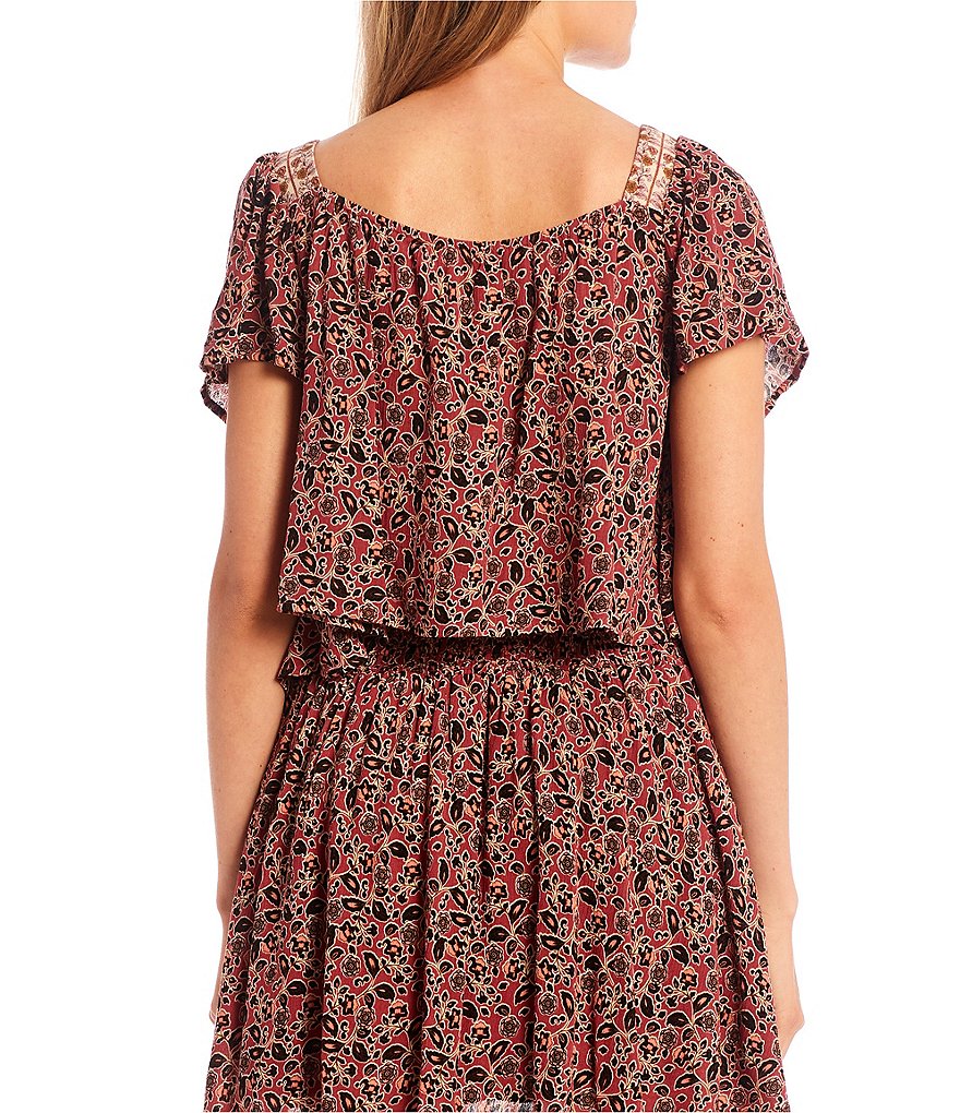 Love & Piece Sleeveless Tie-Die Peplum Hanky Hem Top