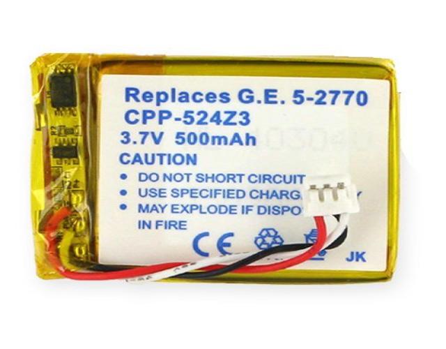 ge 5-2770 cordless phone battery 3.7 volt, li-pol 500mah - replacement for g.e. 5-2762/2770