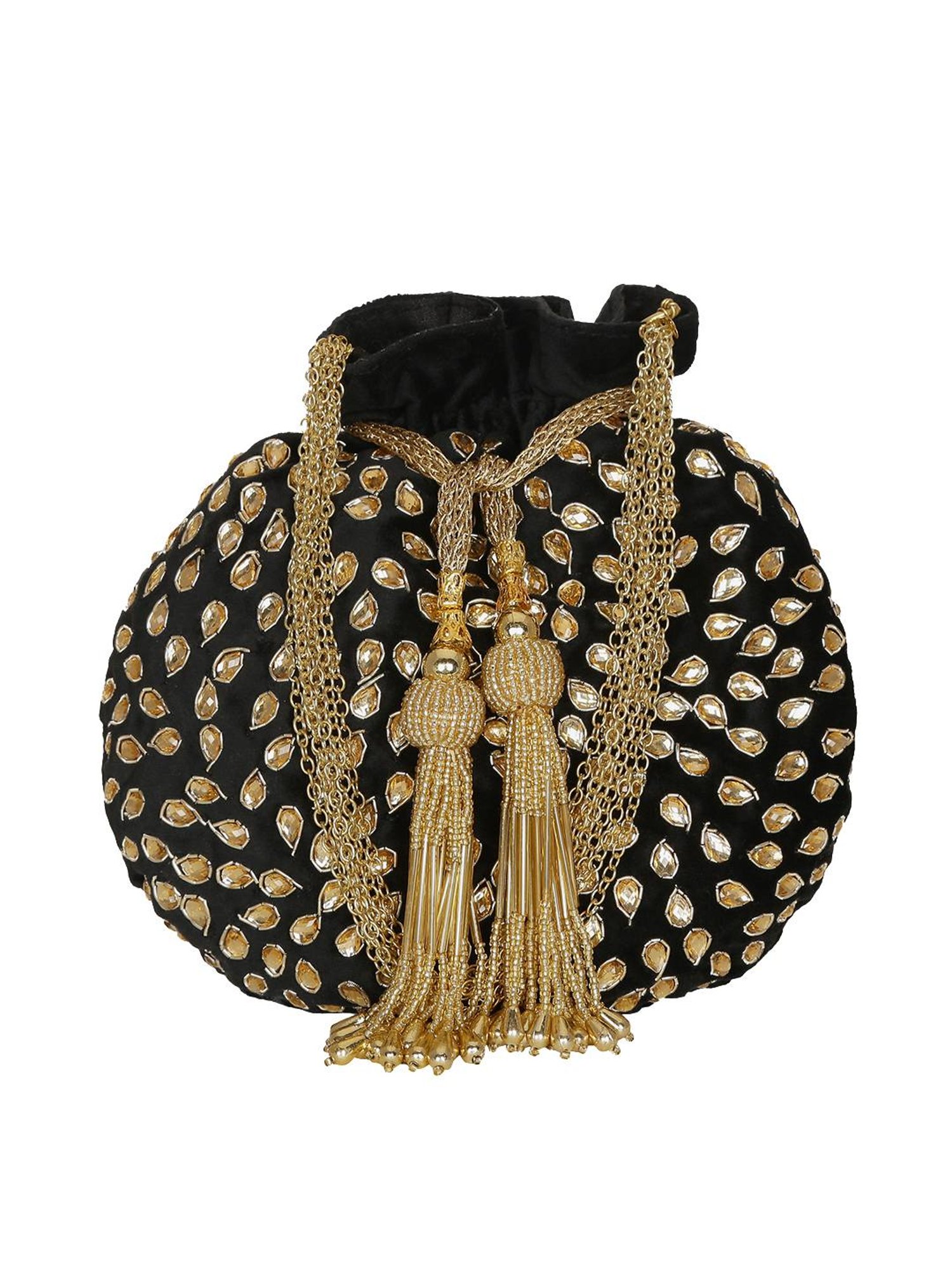 Tarini Nirula Black Suede Potli