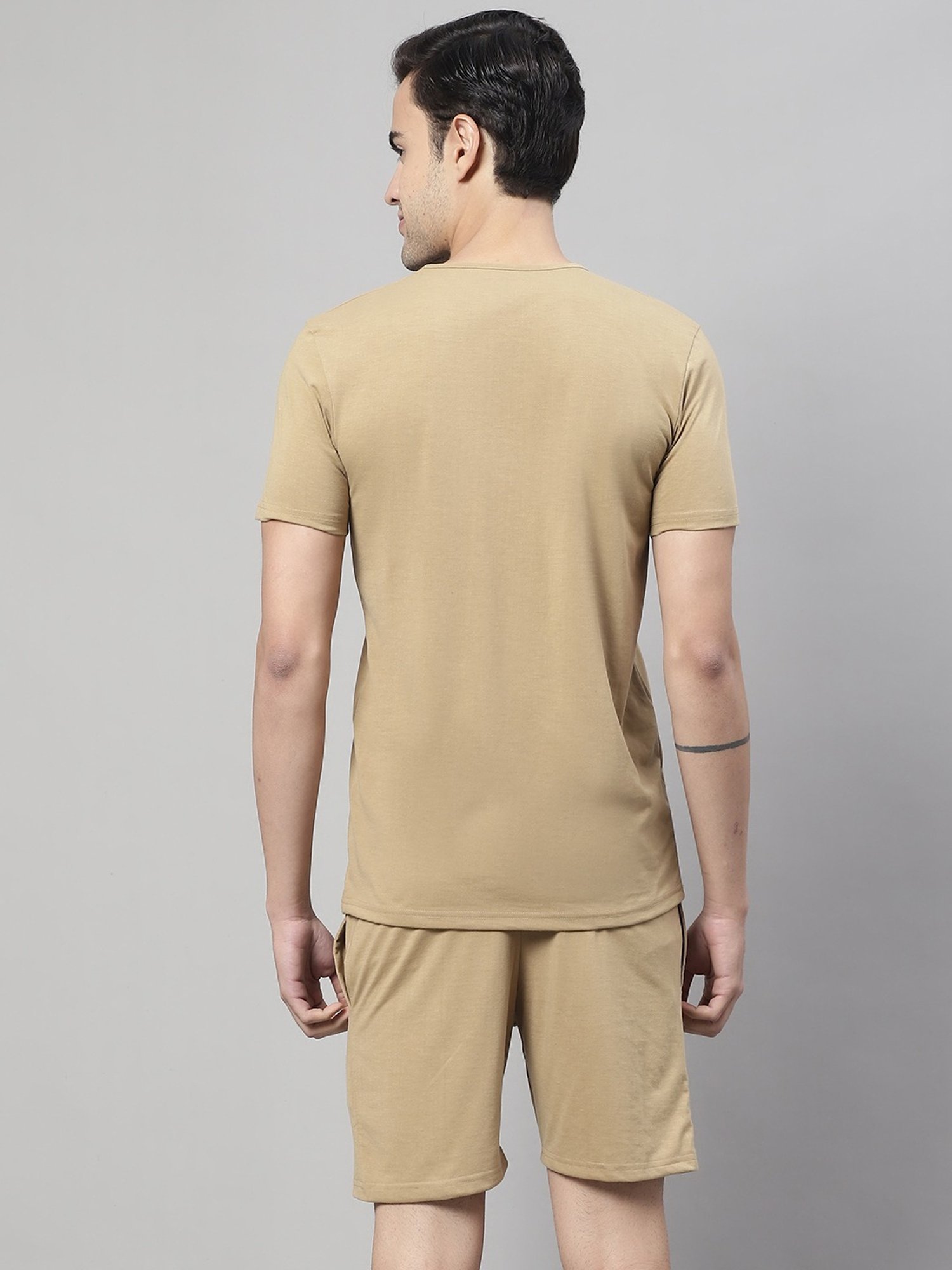 Vimal Jonney Grey & Brown Cotton Regular Fit Co-Ord Set Pack Of 2