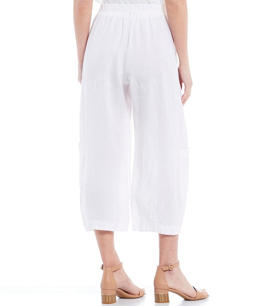 Bryn Walker Casbah Light Linen Cropped Lantern Pull-On Pants