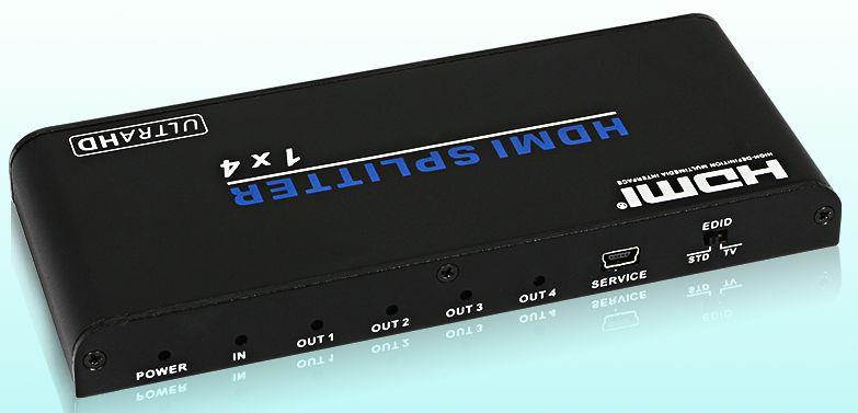WolfPack 1x4 HDMI Splitter w/Fast 18 GBPS Bandwidth, HDR & HDCP 2.2 With 1-Year Warranty
