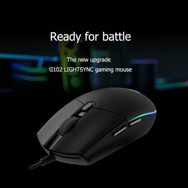 G102 Adjustable 6000 DPI RGB Light Wired Mechanical Gaming Mouse for Windows 10