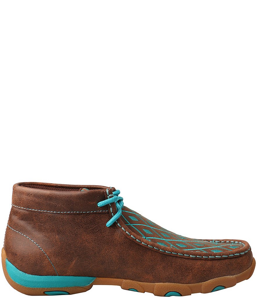 Twisted X Women's Turquoise Embroidered Chukka Driving Mocs