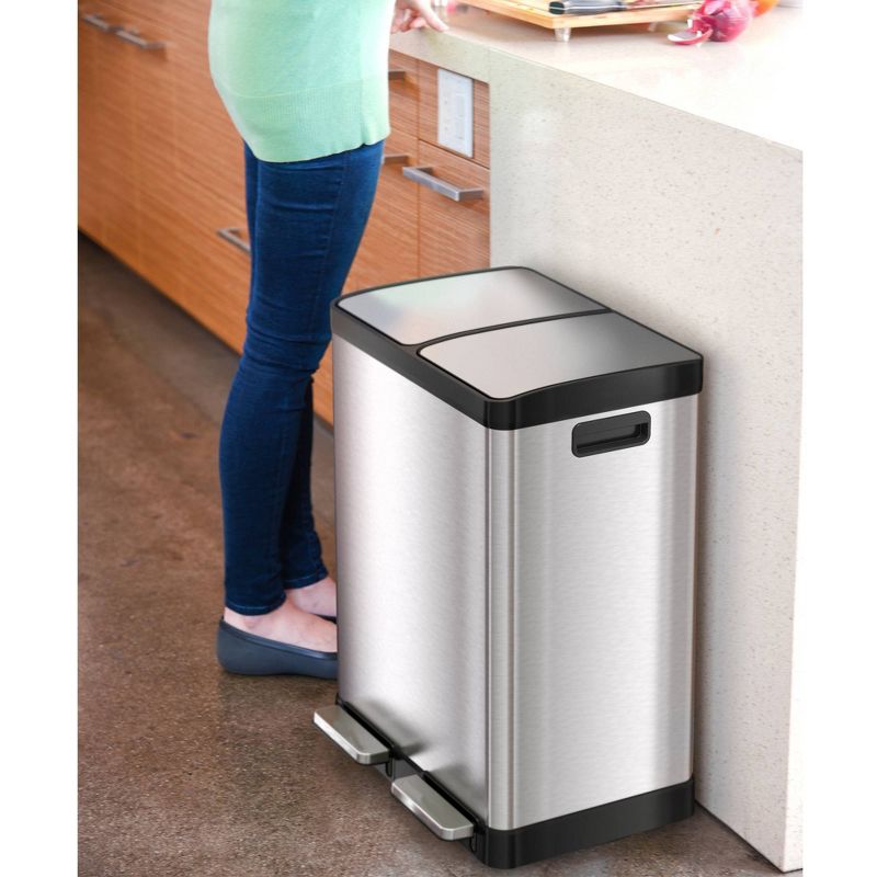 halo quality 16gal Premium SoftStep Stainless Steel Step Trash Can