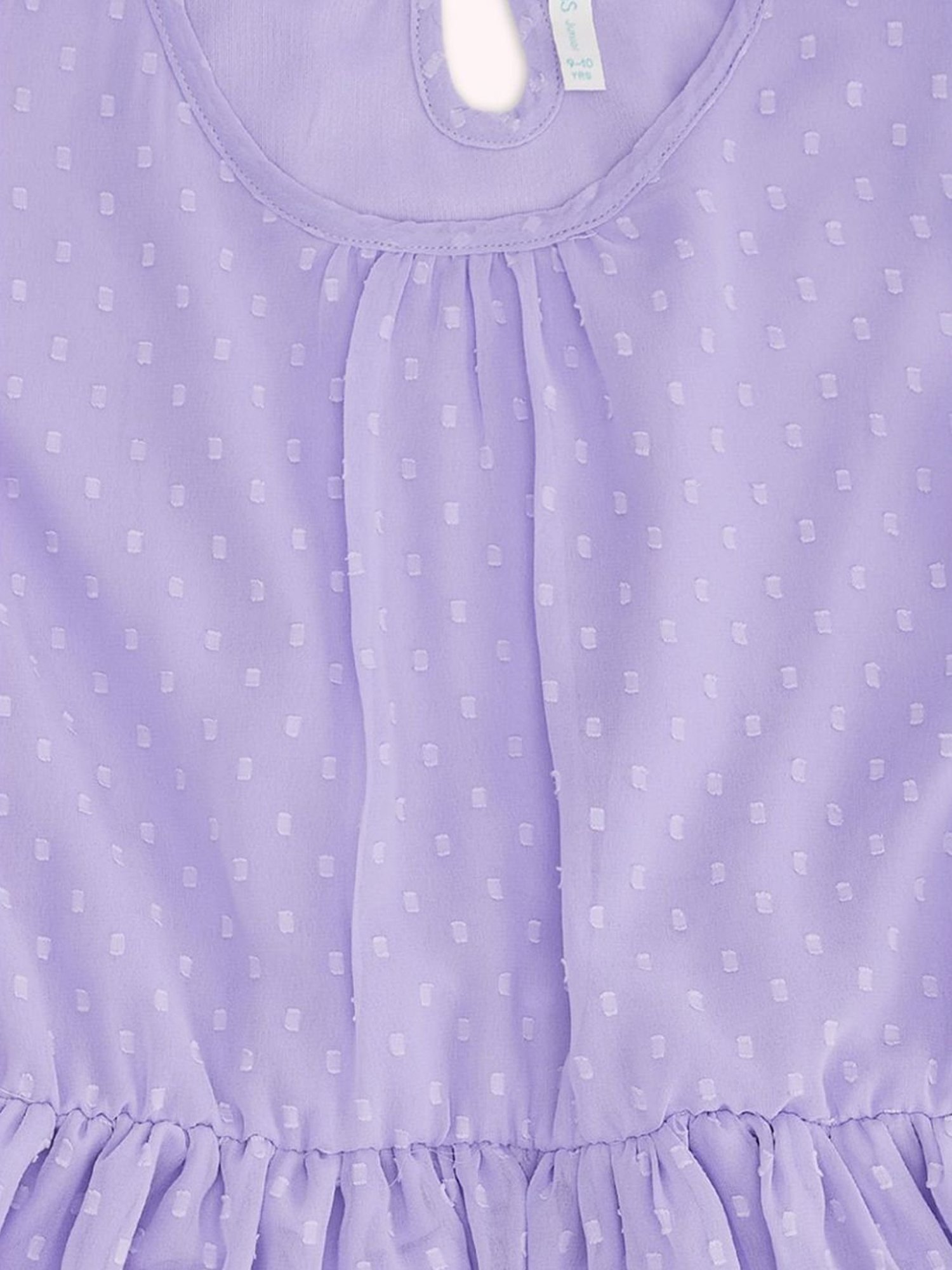 Pantaloons Junior Lavender Cotton Self Pattern Dress