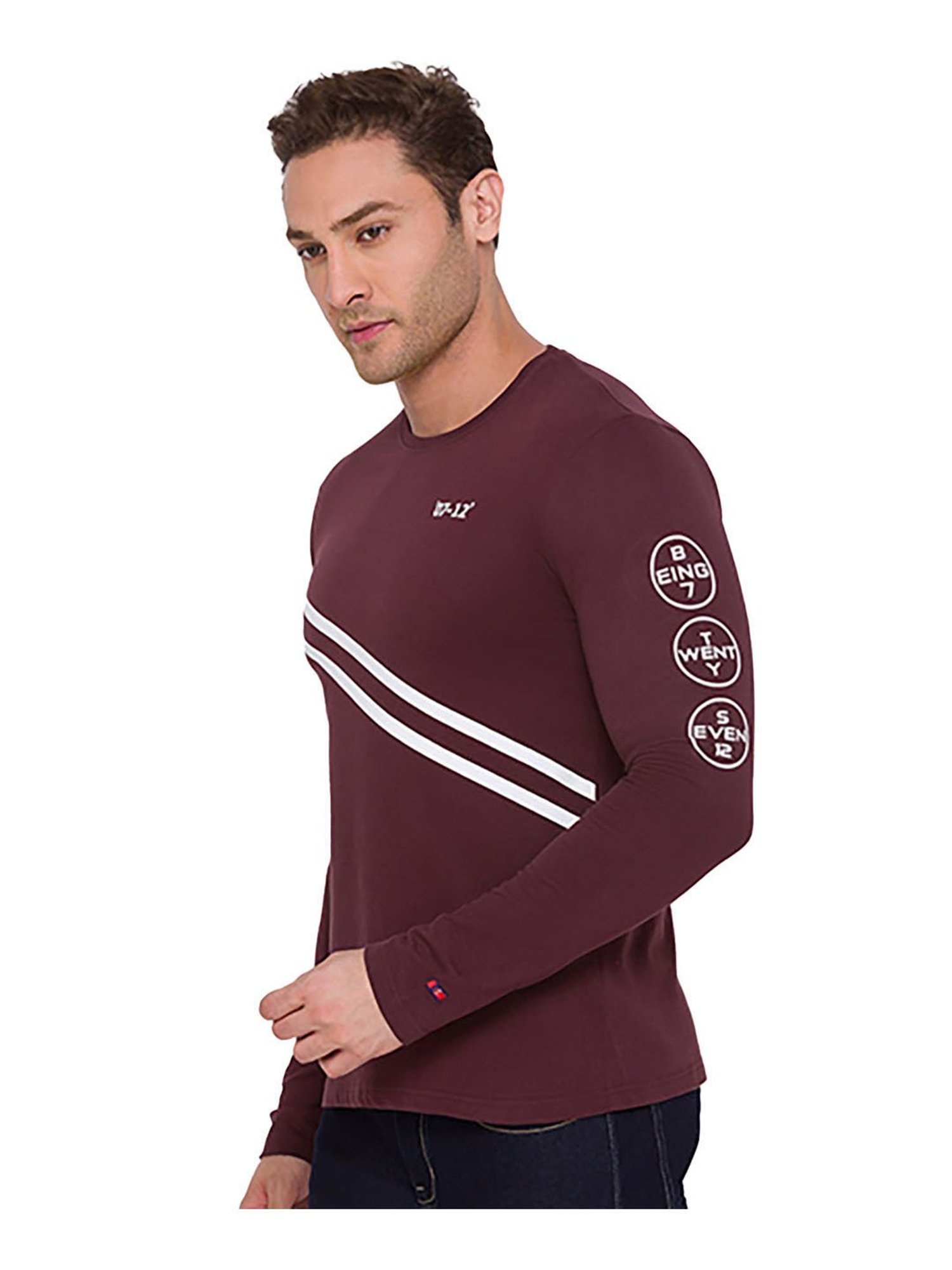 Being Human Wine Striped Sweatshirt