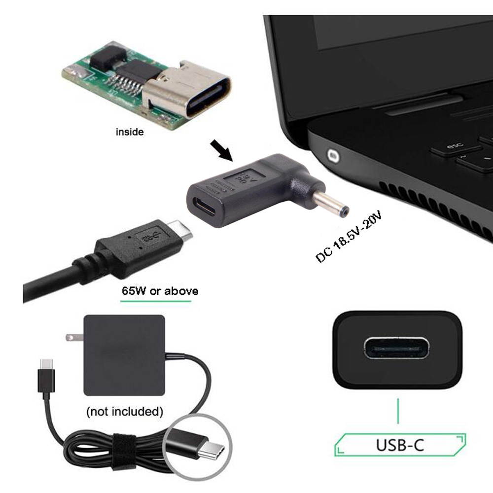 PD Adapter TYPE C USB-C to DC Tip 4.0x1.35mm Power Adapter Converter Compatible with Asus Zenbook Vivobook laptops