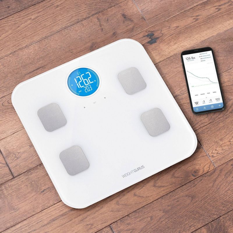 Bluetooth Body Composition Scale White - Weight Gurus
