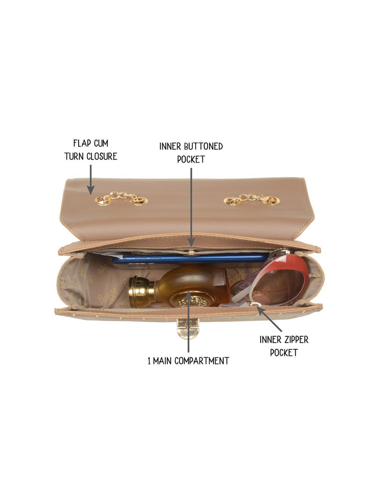 Baggit Beige Small Shoulder Bag