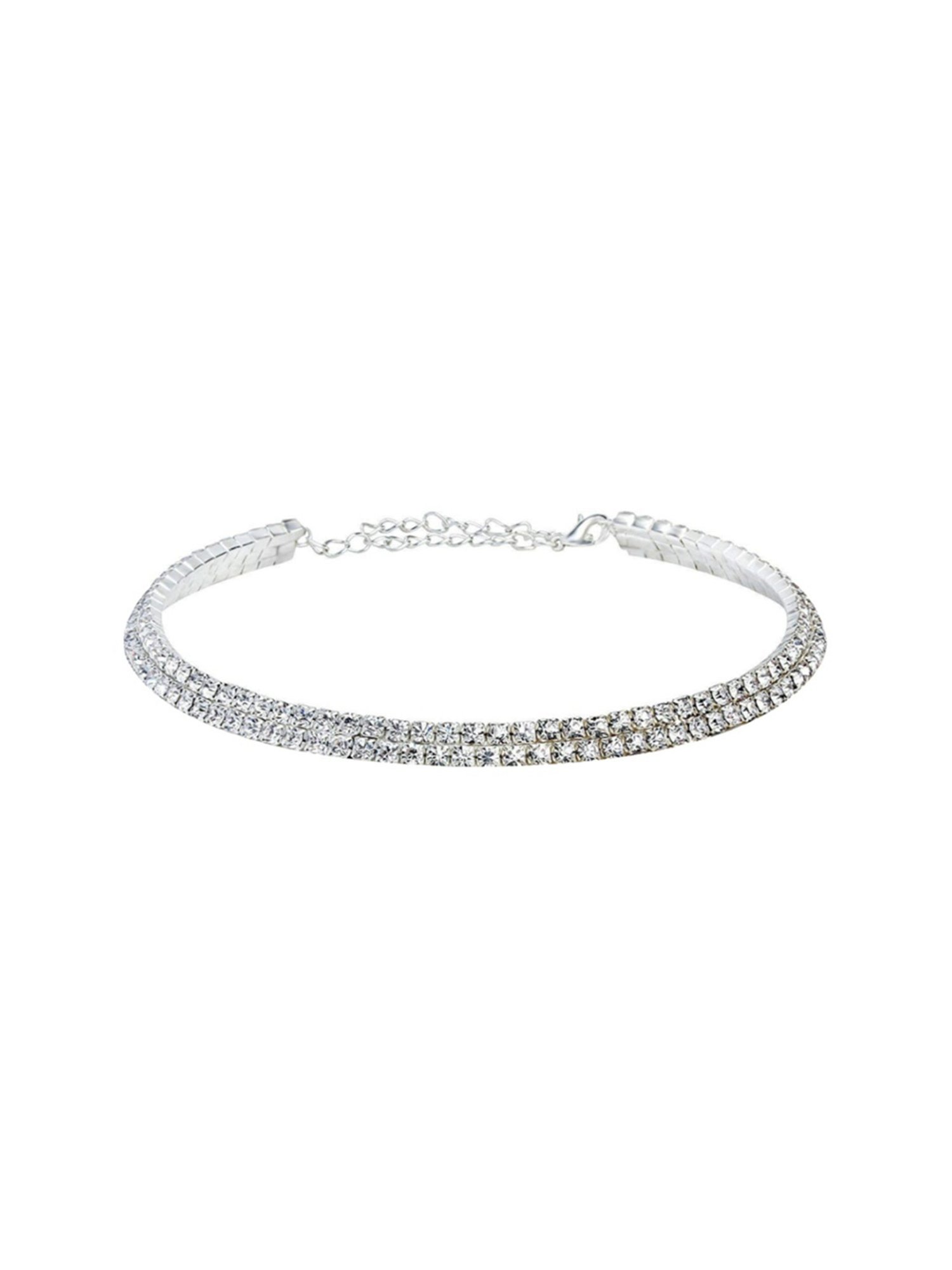 YouBella Stylish Latest Traditional Jewellery Silver Plated Choker Necklace(YBNK_5500)
