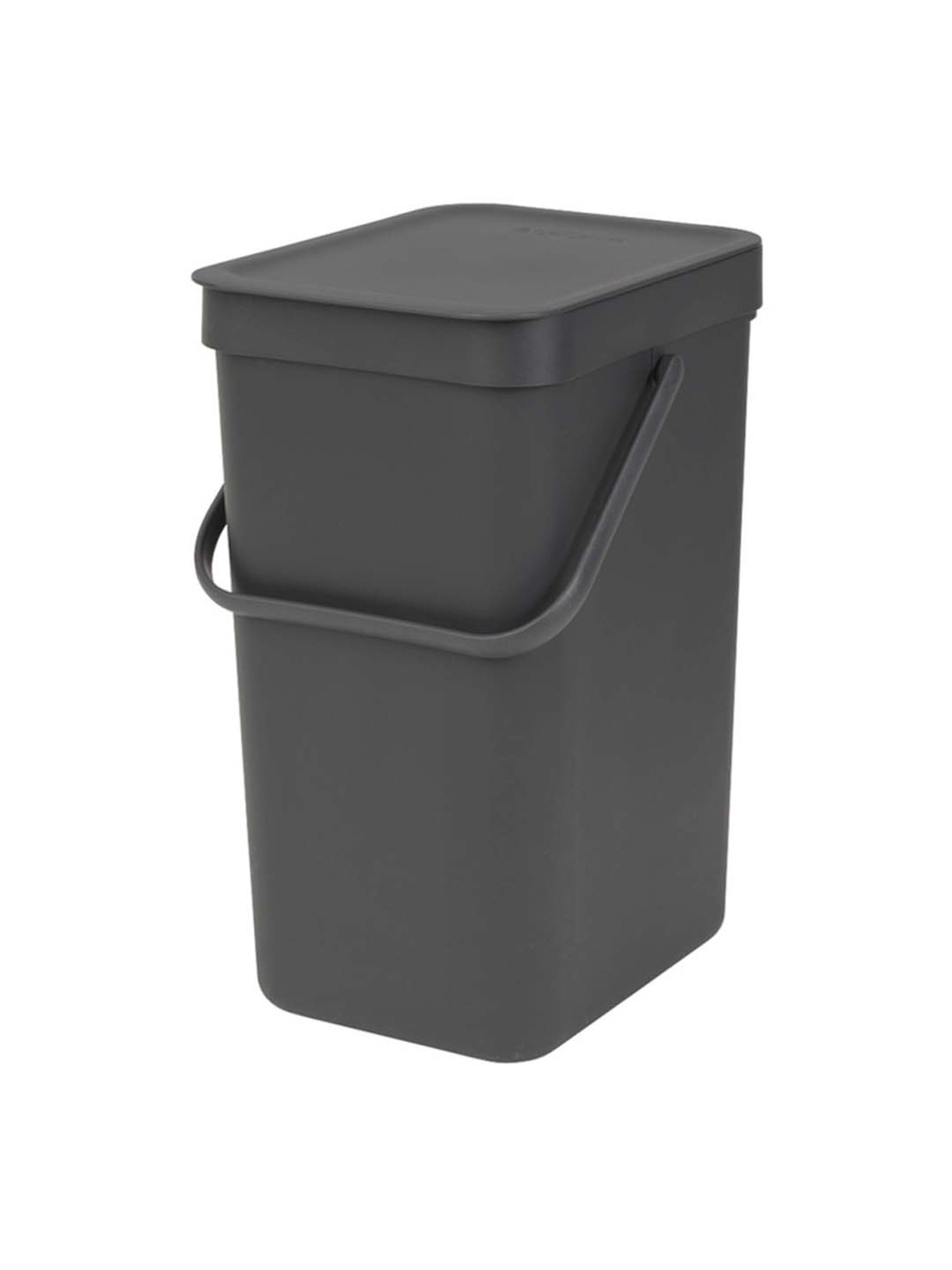 BRABANTIA Sort & Go Dark Grey Plastic Waste Bin (12 L) - Set of 1