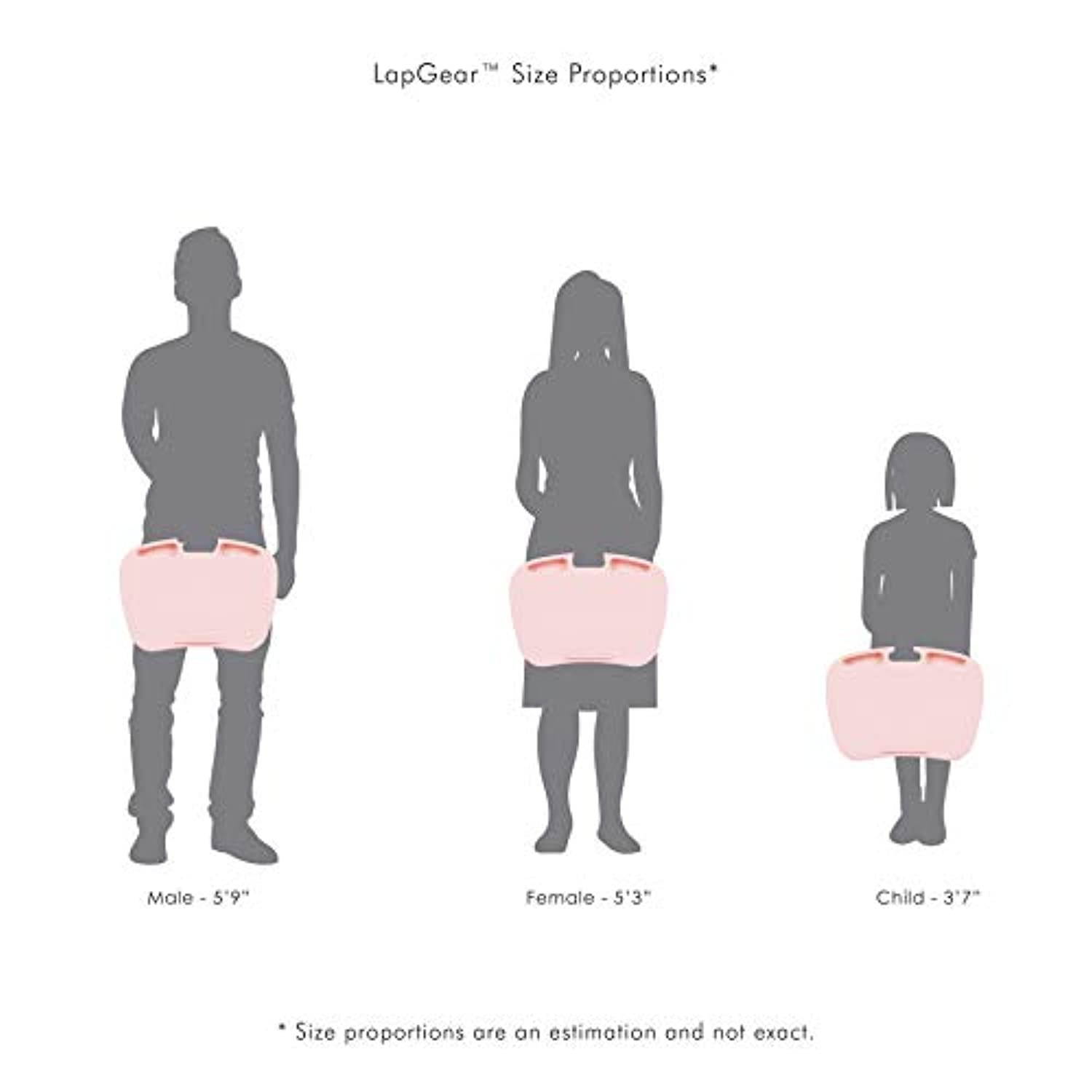 LapGear Mydesk Lap Desk with Device Ledge and Phone Holder - Rose Quartz - Fits Up to 15.6 Inch Laptops - Style No. 44444 (44444)