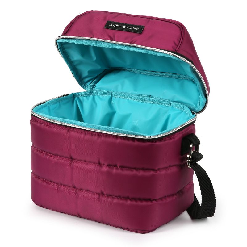 Arctic Zone Crossbody Quilted Lunch Bag - Red/Violet