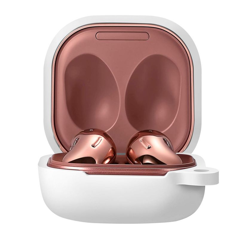 Insten Silicone Case for Samsung Galaxy Buds Pro (2021) / Galaxy Buds Live (2020) with Carabiner Keychain, Pink