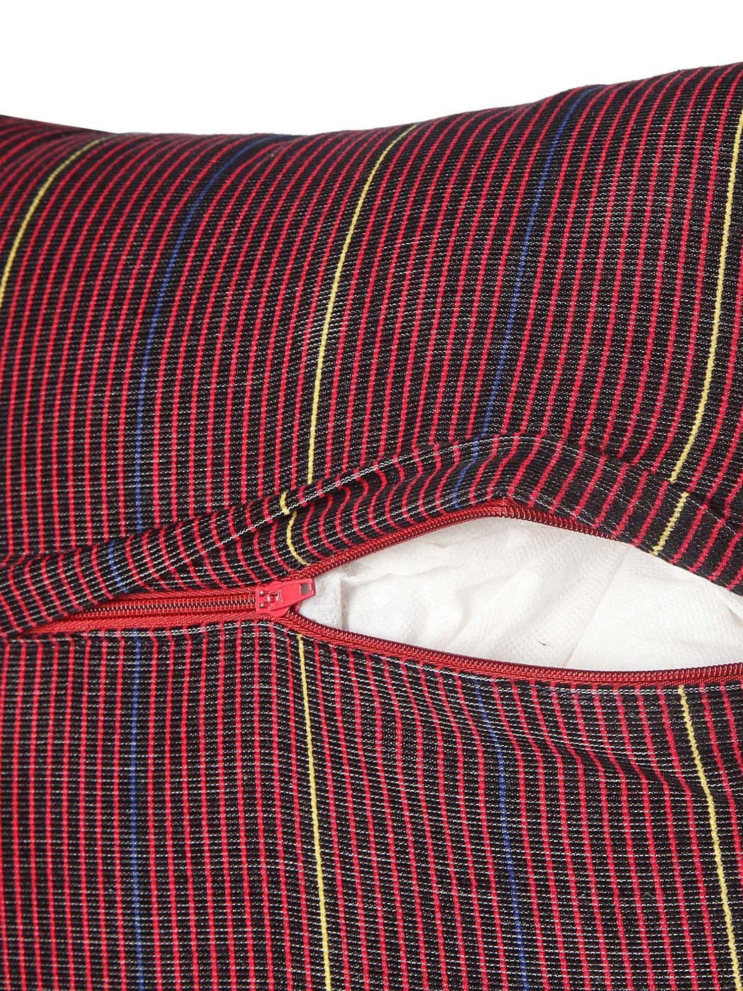 NEUDIS Premium Cotton Coudray Maroon & Navy Cushion Covers - Set of 2