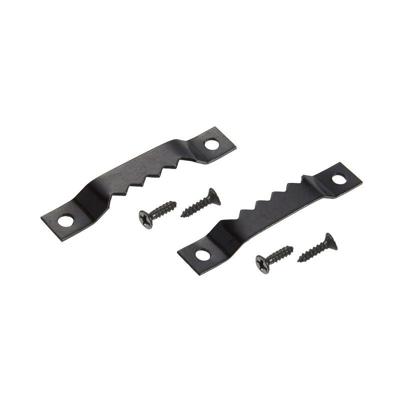 Sawtooth Picture Hangers - 200-Pack Picture Frame Hanging Kit for Decor, Wall Hanger Hook Double Hole with Screws - 1.6 Inches, Black