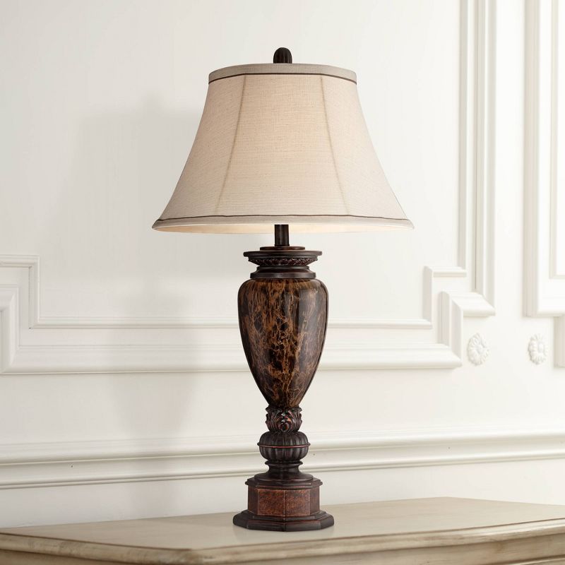 Kathy Ireland Sonnett Bronze Font Table Lamp