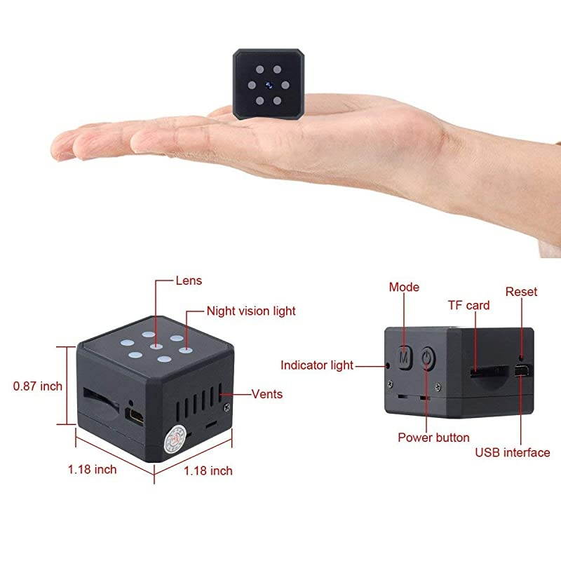 Spy Hidden Camera, 1080P Portable Small HD Wireless Home Security Surveillance Cameras, Covert Tiny Nanny Cam with Night Vision and Motion Detection,Compact Indoor/Outdoor Camcorder