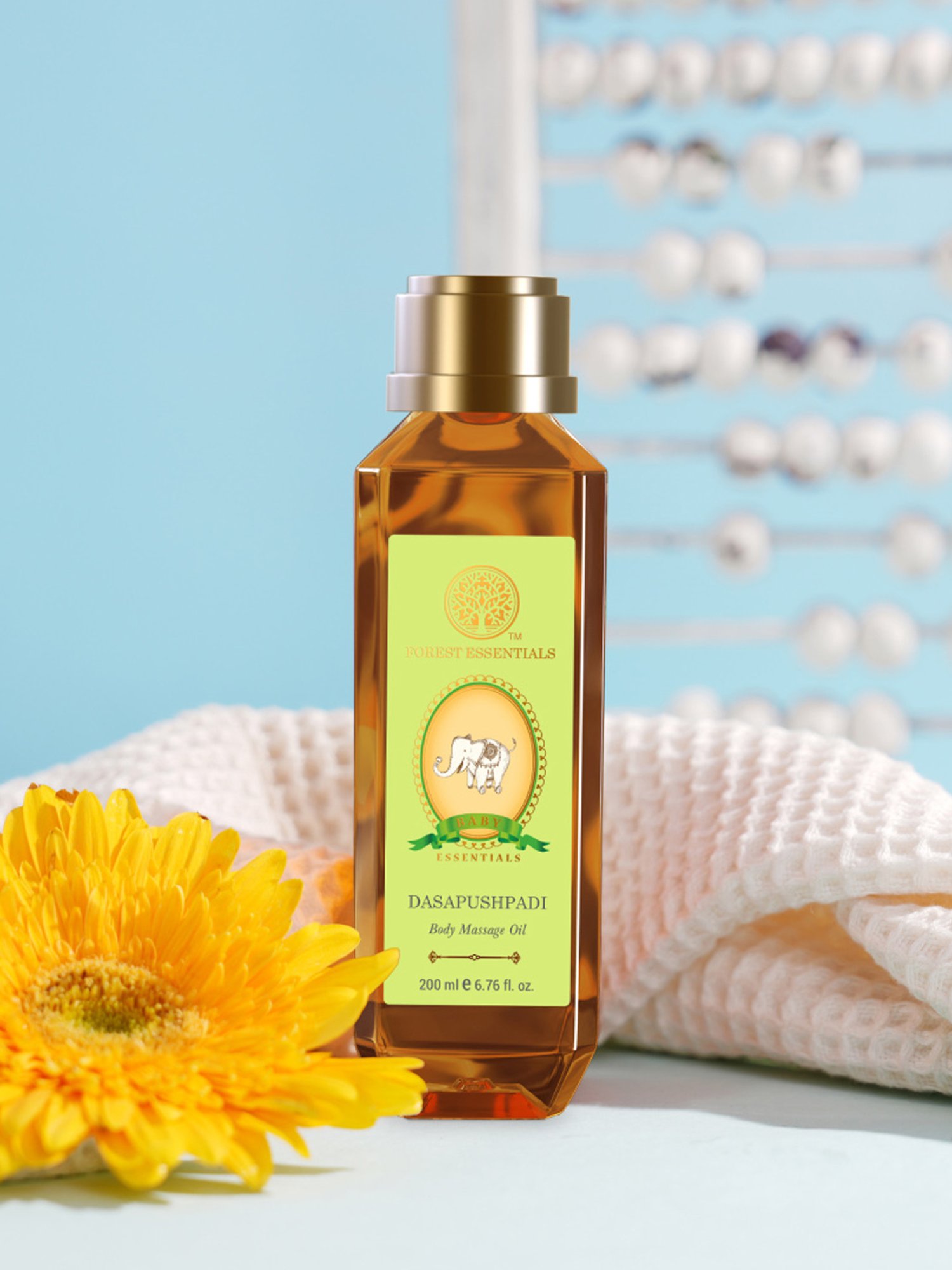 Forest Essentials Dasapushpadi Ayurvedic Natural Body Oil for Babies - 200 ml