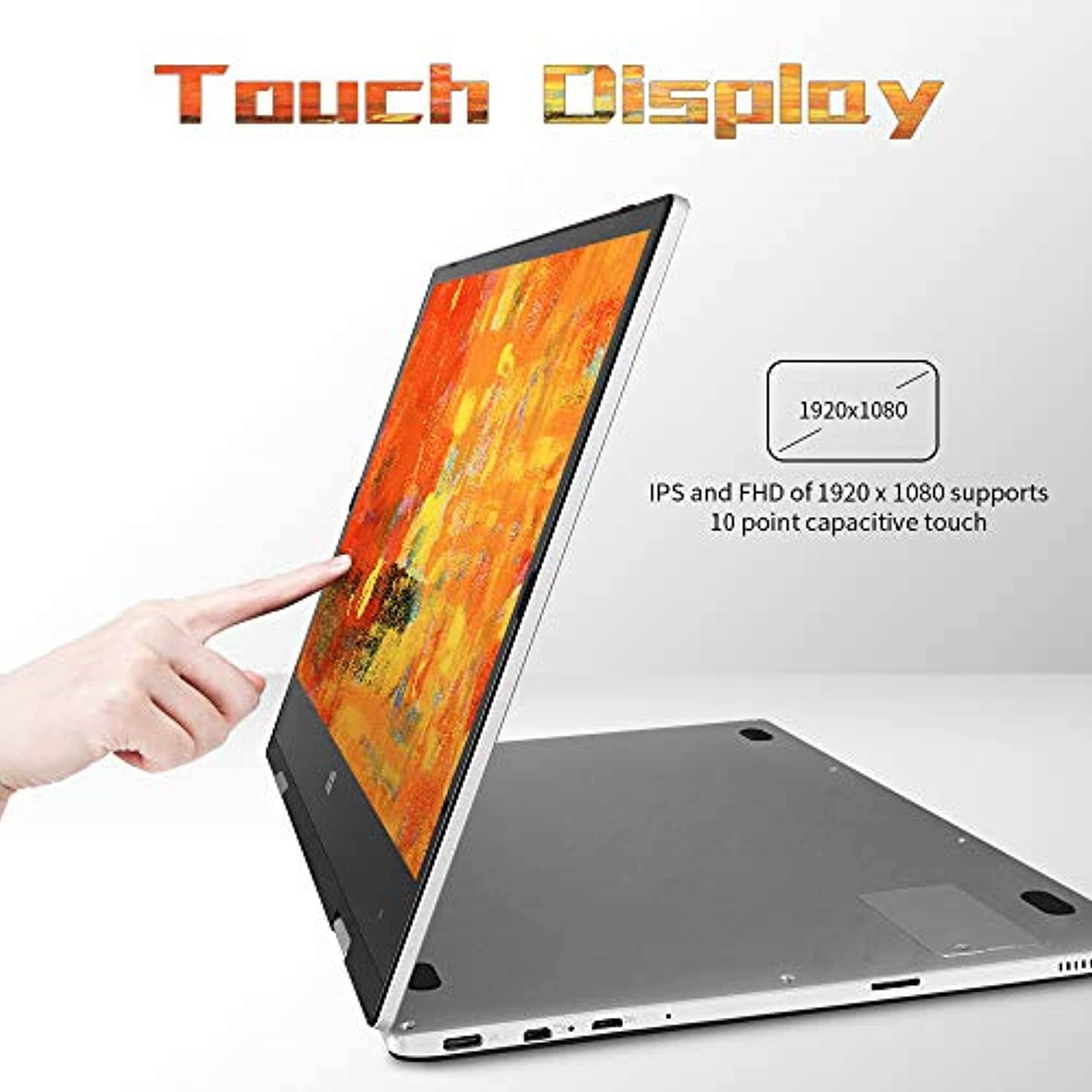 Jumper 11.6 inch Touchscreen Laptop 6GB RAM, 128GB eMMC 360 Degree Convertible Tablet PC Windows 10 Ultrabook PC Intel Celeron Quad core Processor Supports 256GB TF Card and 1TB SSD Extension