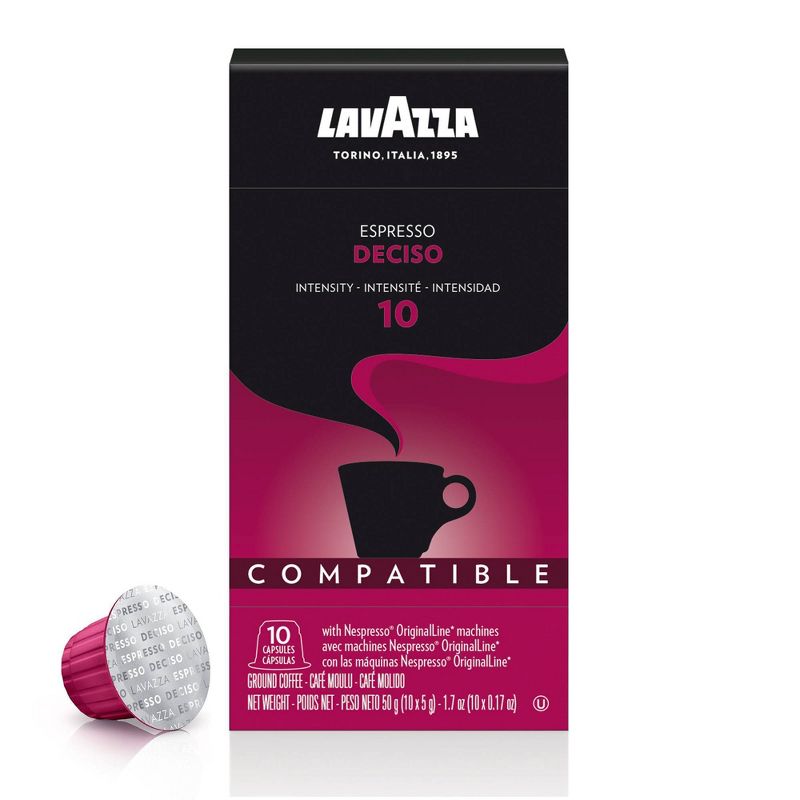 Lavazza Deciso Dark Roast Nespresso Compatible Capsules - 10ct