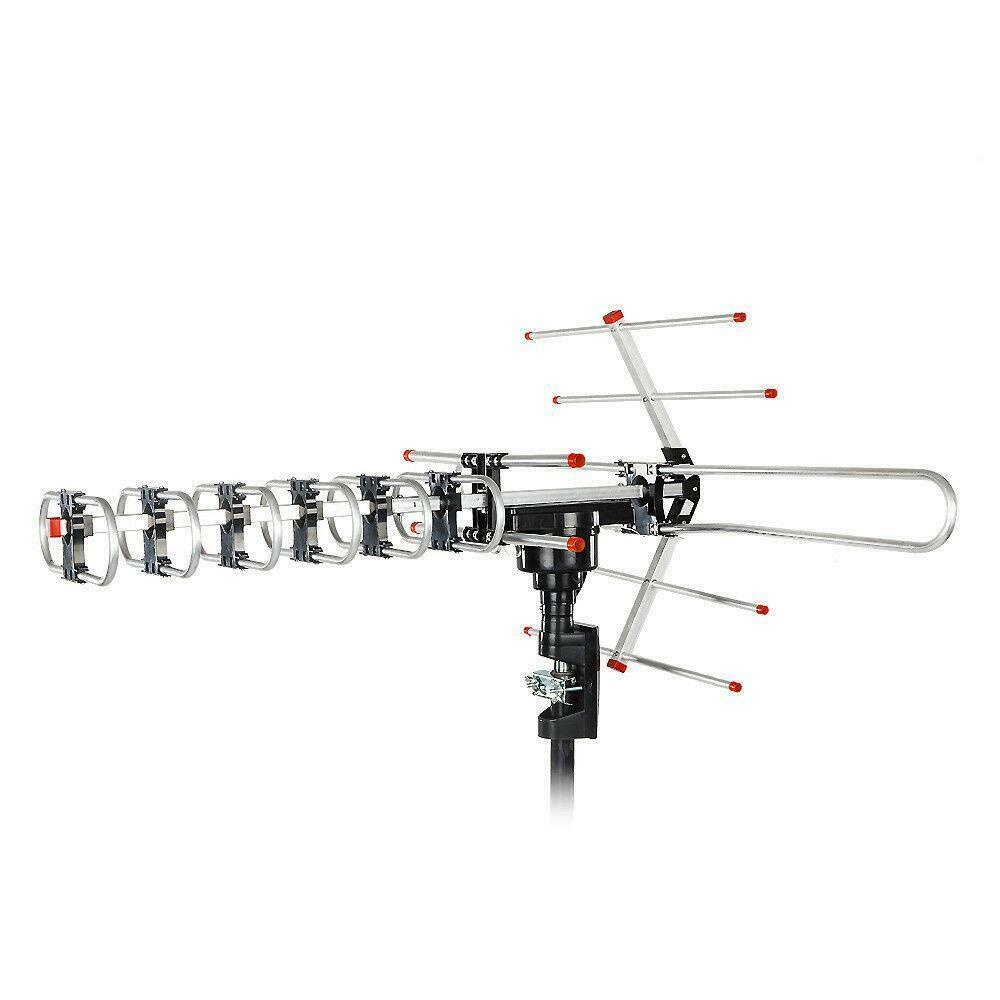 180Miles Outdoor Amplified HDTV 1080P Antenna Long Range 38dB UHF/VHF/FM Rotator