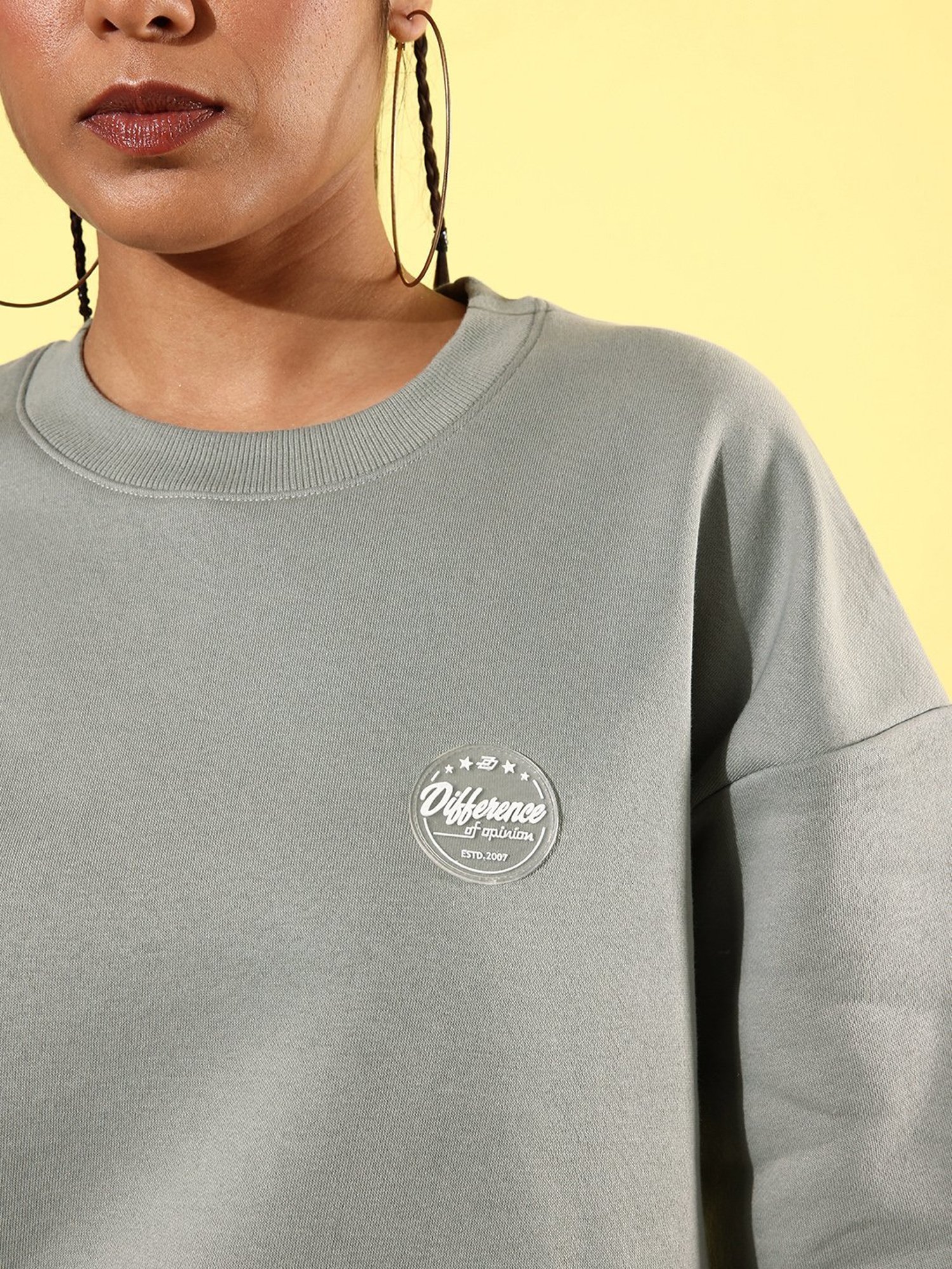 Difference of Opinion Grey Fleece Oversized Sweatshirt