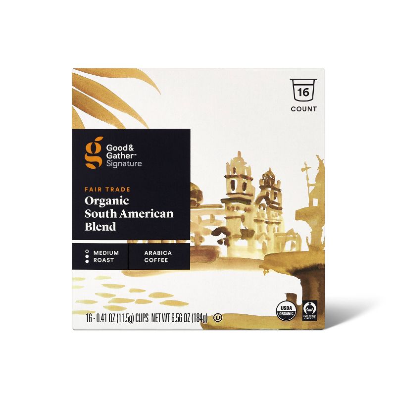 Signature Organic South American Single Origin Medium Roast Coffee - Single Serve Pods 16ct - Good & Gather™