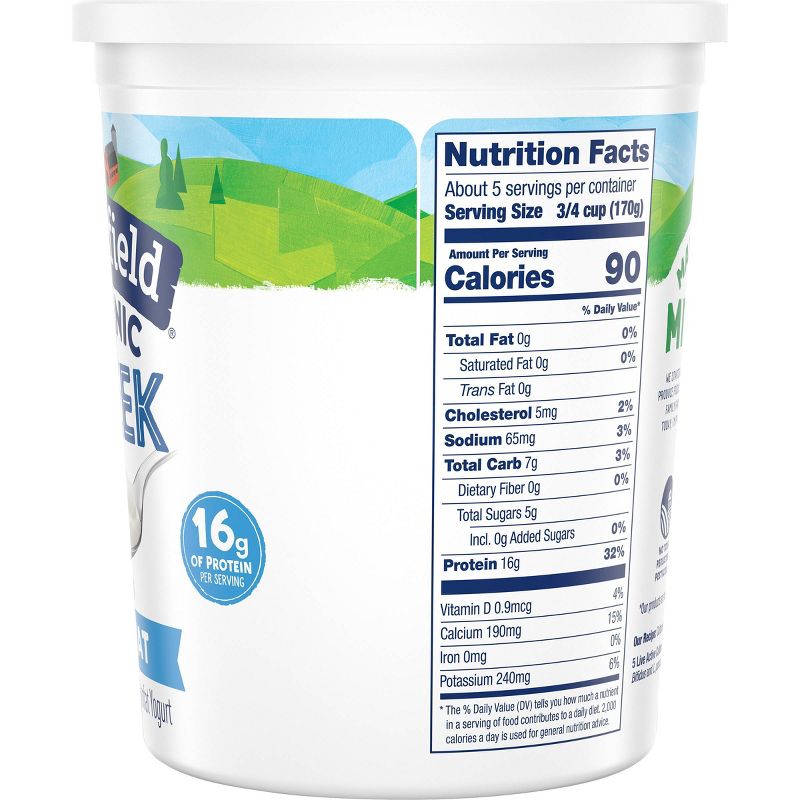 Stonyfield Organic Fat Free Plain Greek Yogurt - 32oz