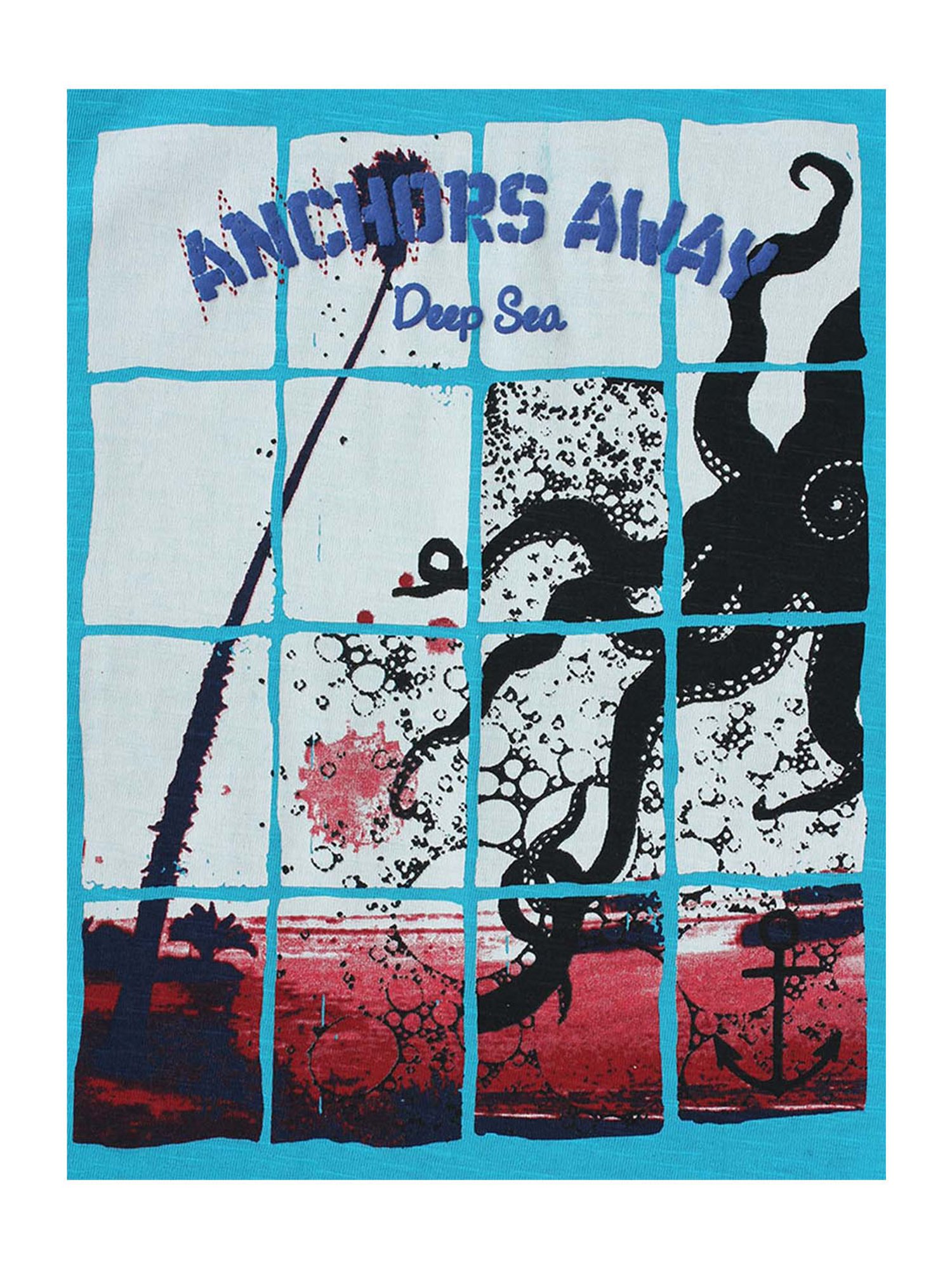 Cub McPaws Kids Blue Printed  T-Shirt