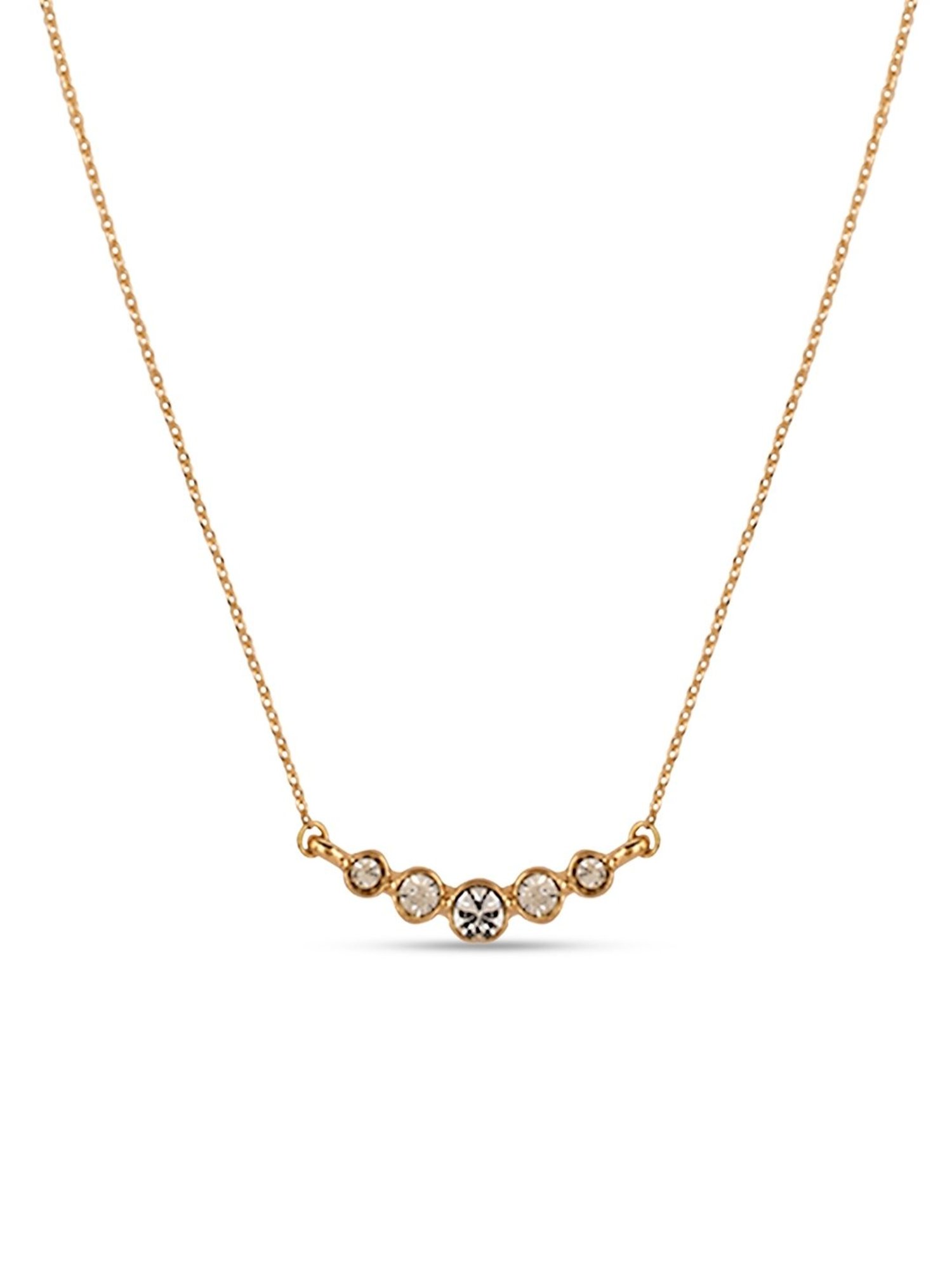 Toniq Classic Gold-Plated White Necklace & Earring Set for Women