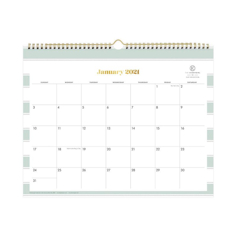 2021 The Everygirl Wall Calendar 15" x 12" Liam - Blue Sky