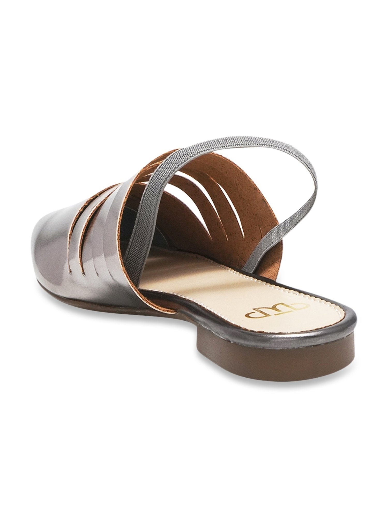 The White Pole Women's Silver Sling Back Sandals