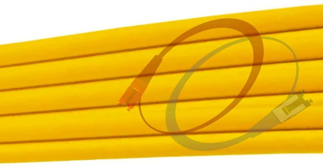 FiberCablesDirect 2Pk 1M OS2 LC LC Single Mode Fiber Patch Cables - 2 Pack | Duplex 9/125 LC to LC Singlemode Jumper Cord 1 Meter (3.28ft) | Pack Options: 2 4 6 10 12 24 | Patch-Cord lc-lc