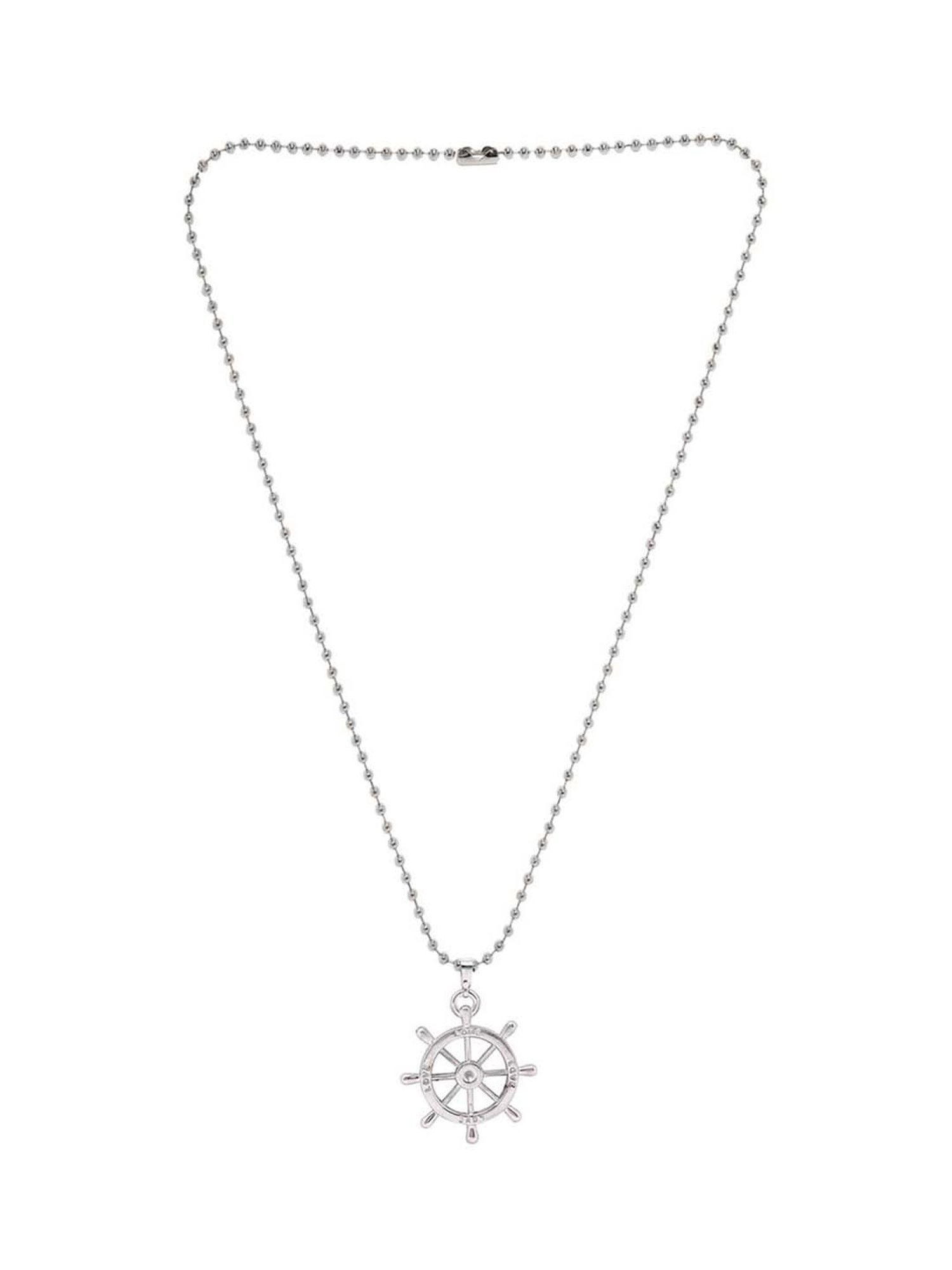 Bold by Priyaasi Navigating Style with Silver-Plated Ship Wheel Men's Chain