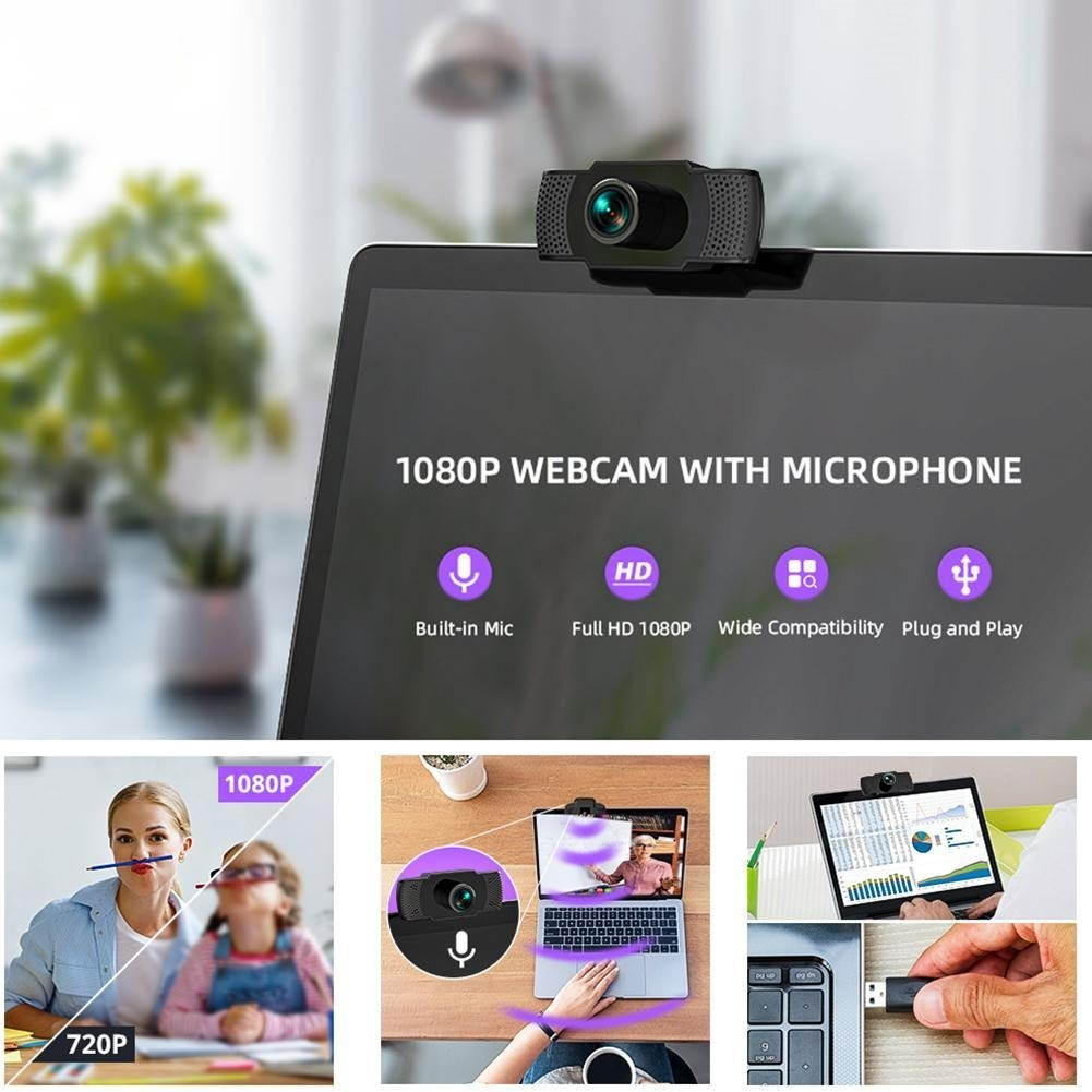 1080P Megapixels USB Webcam Camera CMOS Sensor with MIC for Computer PC Laptops