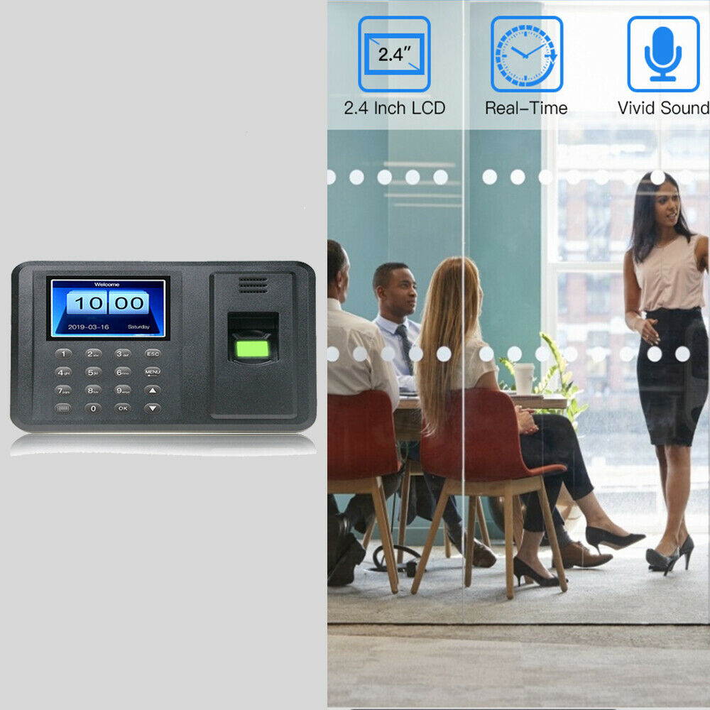 2.8" TFT LCD Employee Time Clock Fingerprint Biometric Time Attendance Machine